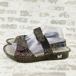 Alegria Verona Black Viewmaster Leather Ankle Strap Sandals M196